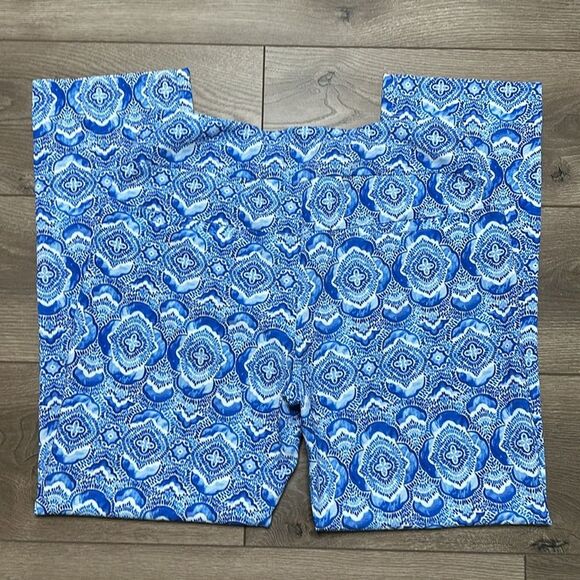 IBKUL Venetian Tiles Denim Stretch Golf Ankle Pants‎ Blue White Size 10 - Picture 4 of 11